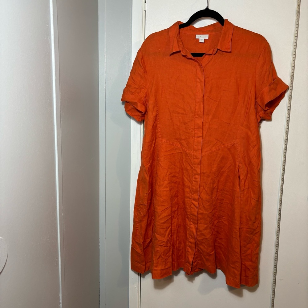 J. Jill Bright Orange Linen Dress